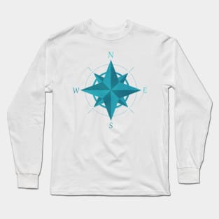 Rose Of The Winds (Blue Version) Long Sleeve T-Shirt